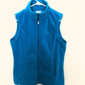 Columbia Fleece Vest Medium Turquoise Zips